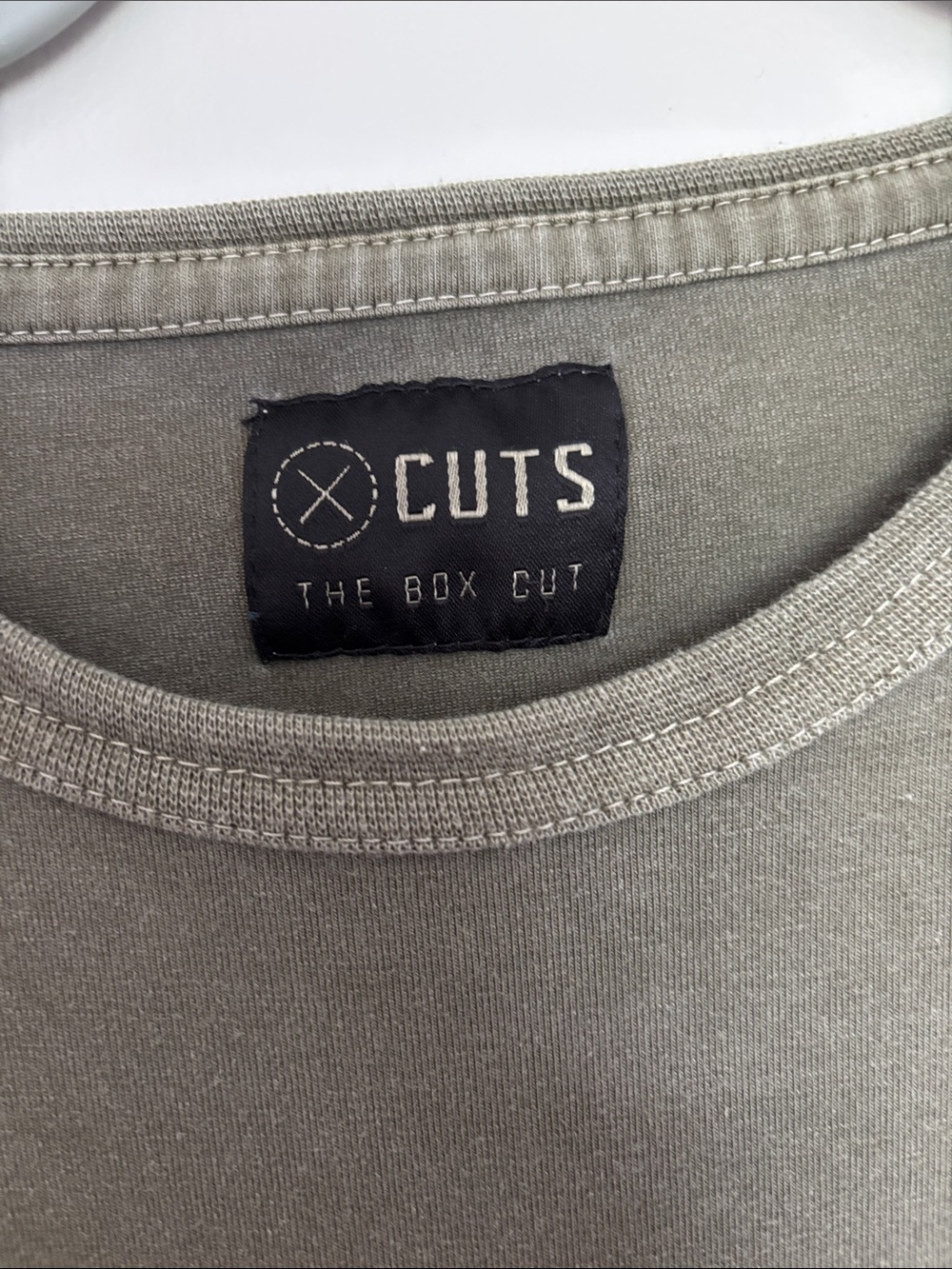 Cuts The Box Cut Clothing Olive Green Crewneck Short Sleeve Tee - Picture 2 of 4